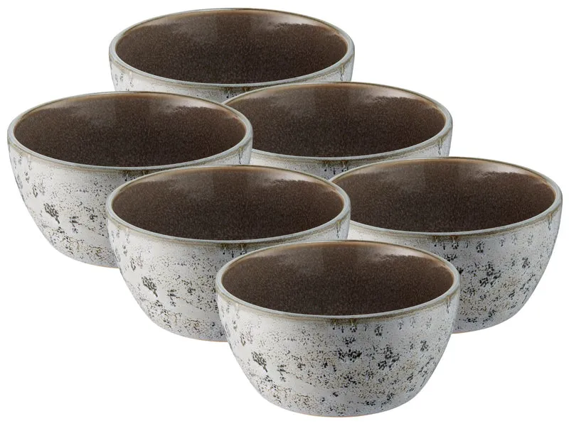 Bitz Bowl matt grey / shiny grey 12 cm Set6