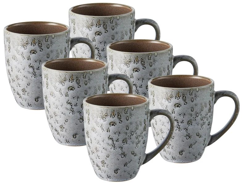 Bitz Becher mit Henkel matt grey / shiny grey 0,3l Set6
