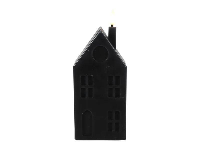 Countryfield Haus Kerze LED Lyon L schwarz 20cm