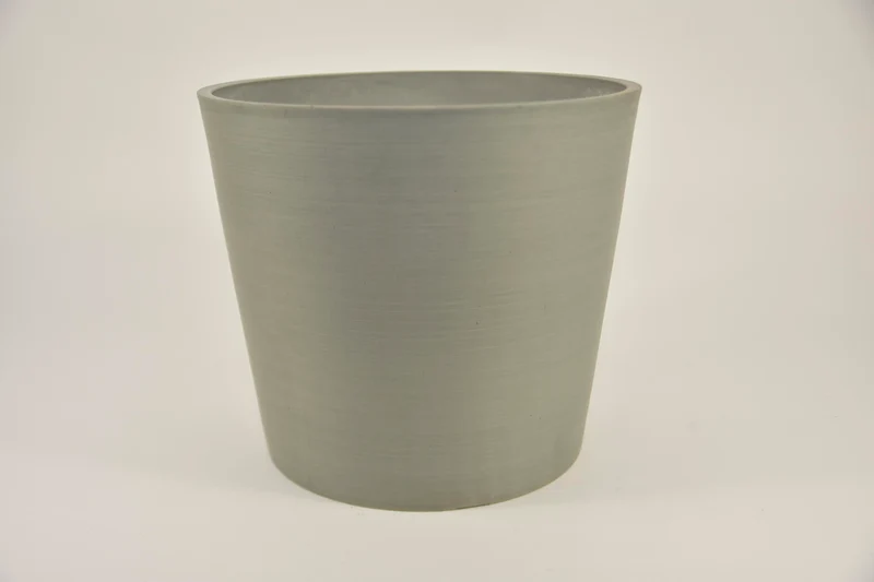 Runder Topf M ''Cologne'' D30 H26cm Hellgrau (mit Deckel, Loch im Boden) schwerer Kunststoff