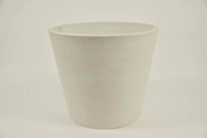 Rundes Glas S ''Cologne'' D21 H18cm Weiß (mit Deckel, Loch im Boden) schwerer Kunststoff