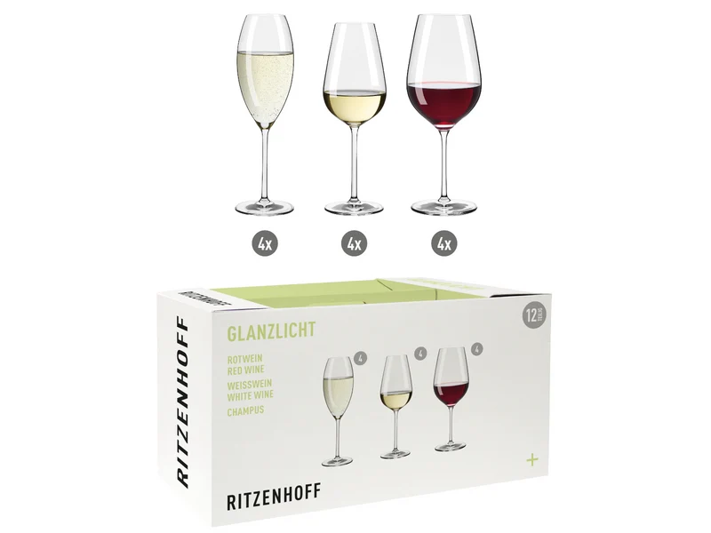 RITZENHOFF Glanzlicht Weinglas / Champagnerglas 12er Set H24