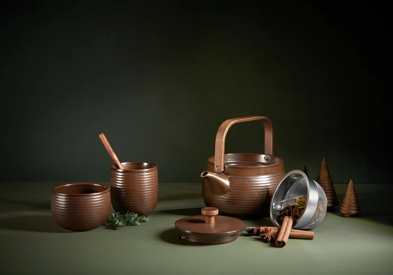 ASA kitchen'art Teekanne mit Holzgriff brown 0,6l