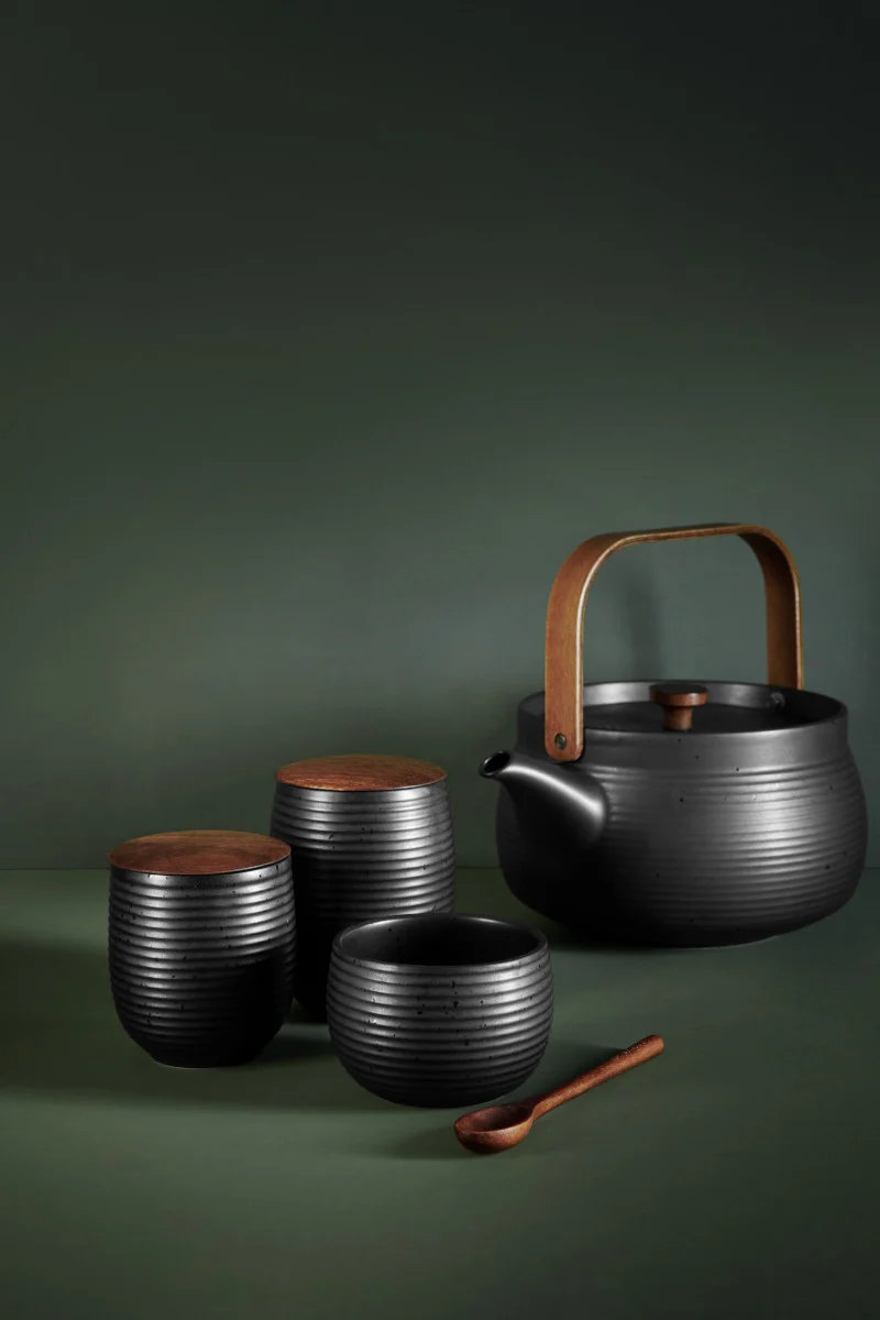 ASA kitchen'art Teekanne mit Holzgriff black 0,6l