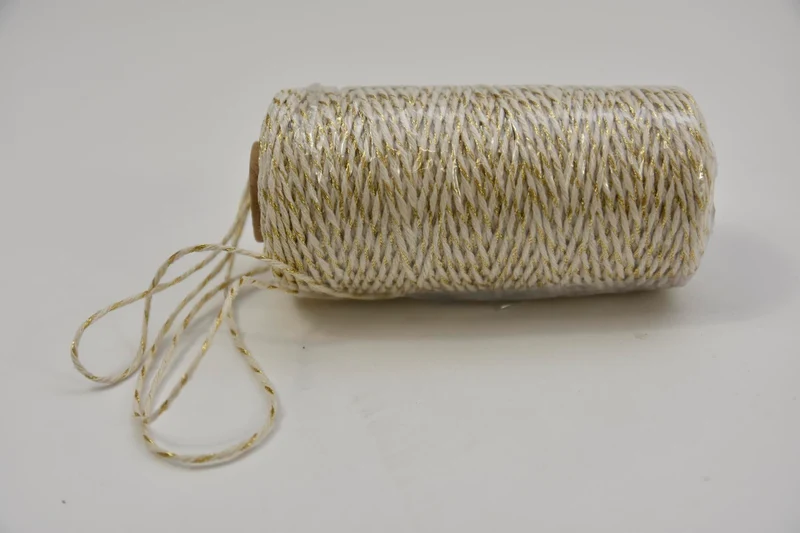 Cordino Bicolore 2mm 100mtr Gold/Creme