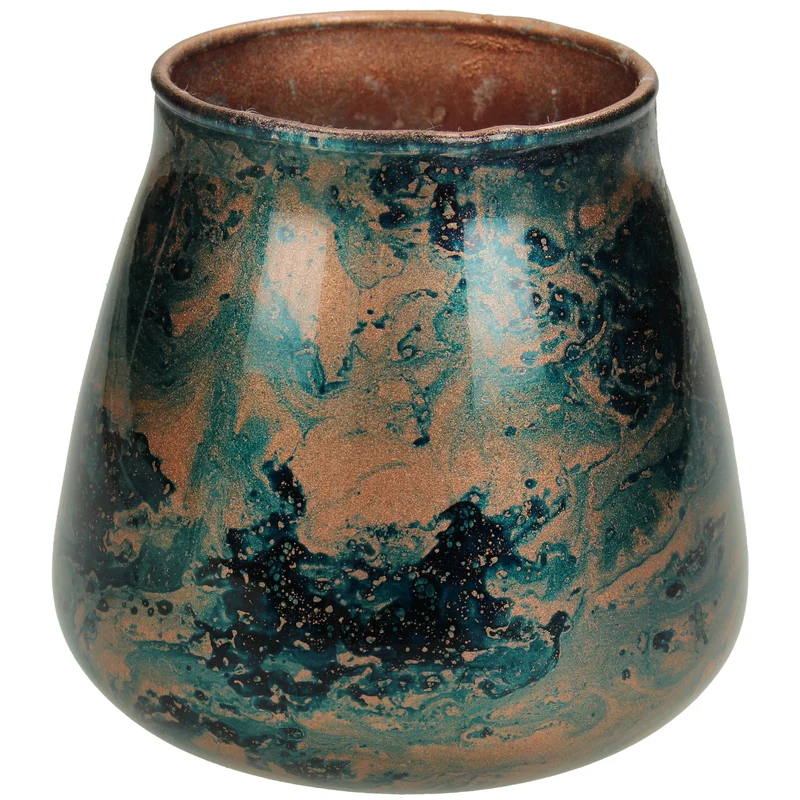 Kerzenständer Glas Blau 9x9x9cm
