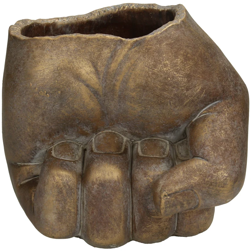 Pflanzer Hand Beton Gold 18.5x17x16.5cm