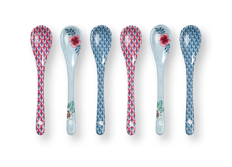 PIP STUDIO Flower Festival Oriental Geschenkset Teelöffel blau 13cm