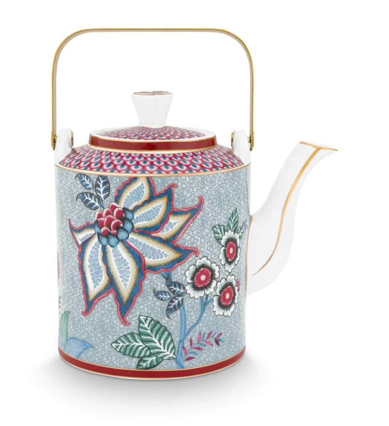 PIP STUDIO Flower Festival Oriental Geschenkset Teekanne blau 1l