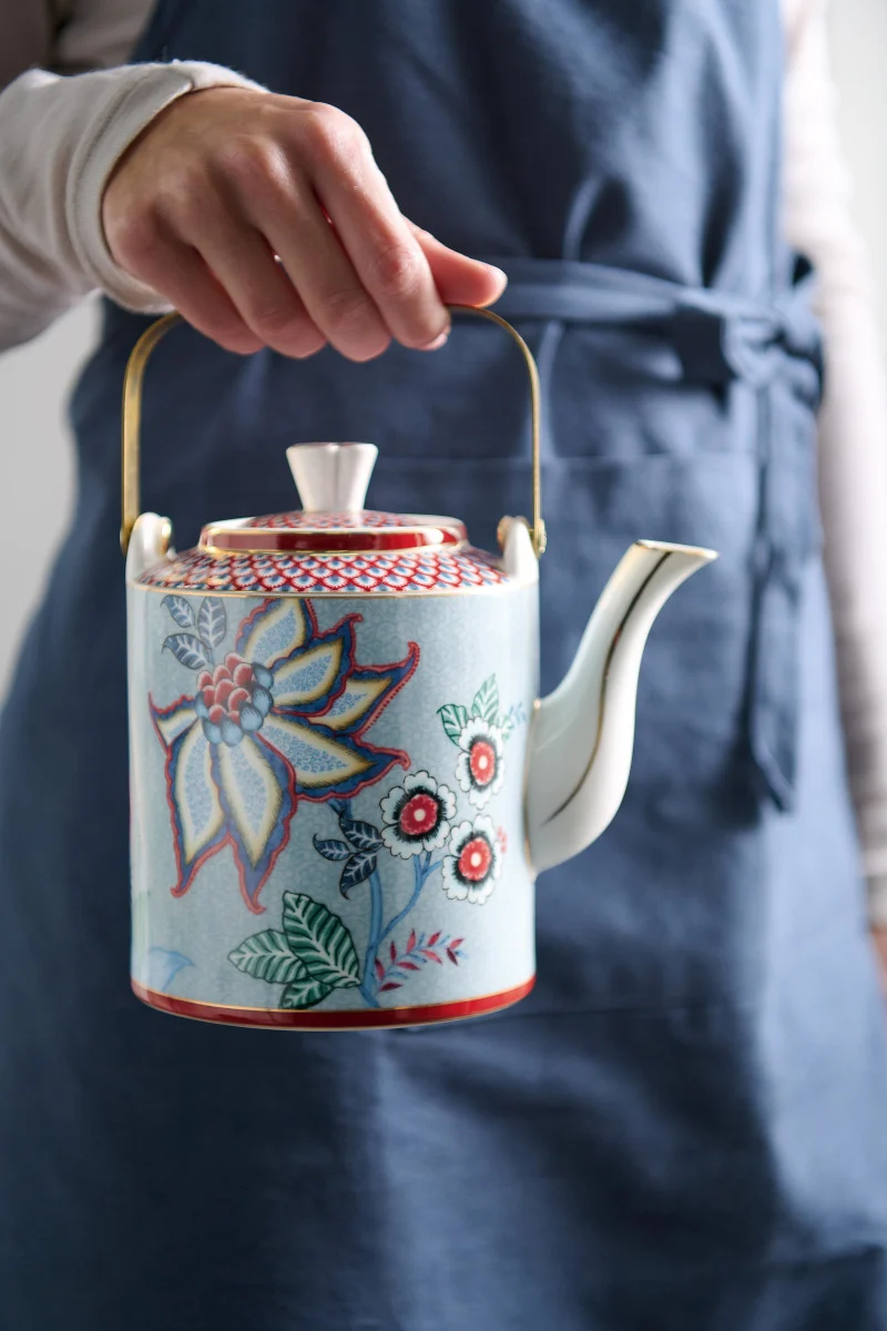 PIP STUDIO Flower Festival Oriental Geschenkset Teekanne blau 1l