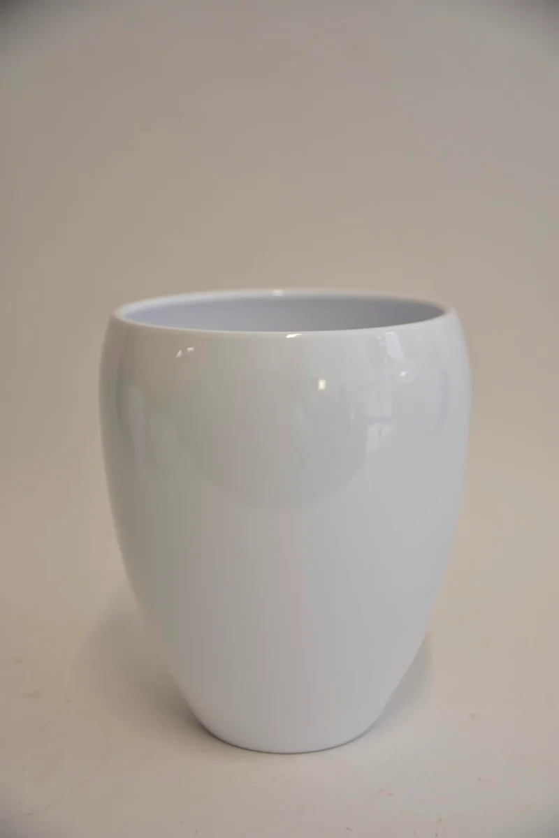 Vase Schüssel, 23 cm - Glänzend Weiß