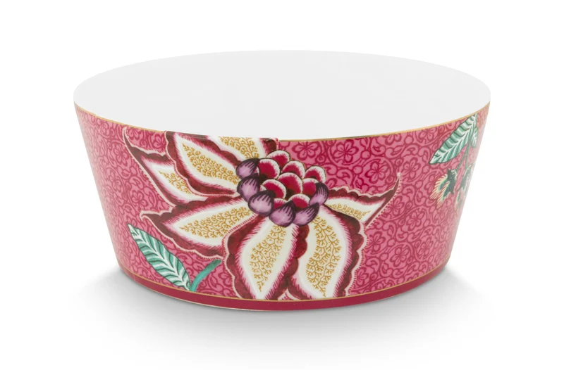 PIP STUDIO Flower Festival Oriental Geschenkset Schalen und Essstäbchen dark pink 15cm