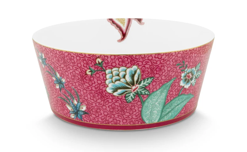 PIP STUDIO Flower Festival Oriental Geschenkset Schalen und Essstäbchen dark pink 15cm