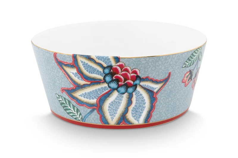 PIP STUDIO Flower Festival Oriental Geschenkset Schalen und Essstäbchen blau 15cm