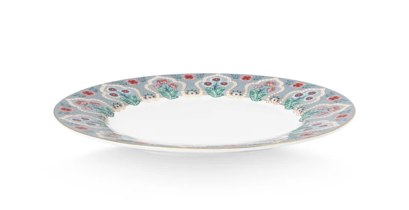 PIP STUDIO Flower Festival Frühstücksteller Deco light blue 21cm Set4
