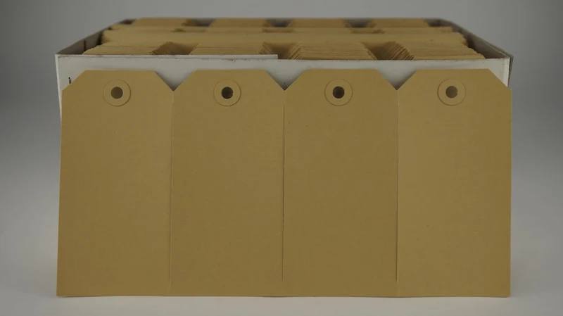 Kadolabels braun 65x130mm Box á 1000 Stück