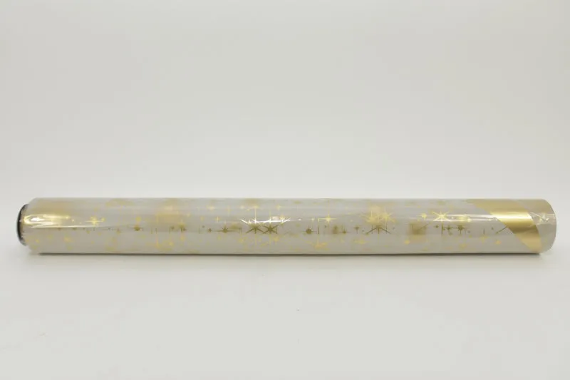 Rolle Packpapier ''Star'' grau/gold 60cm x 40mtr 65gr