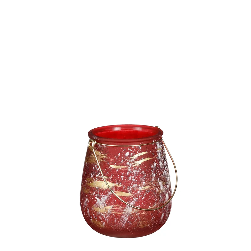 Glenna Windlicht rot - h14.5xd13cm