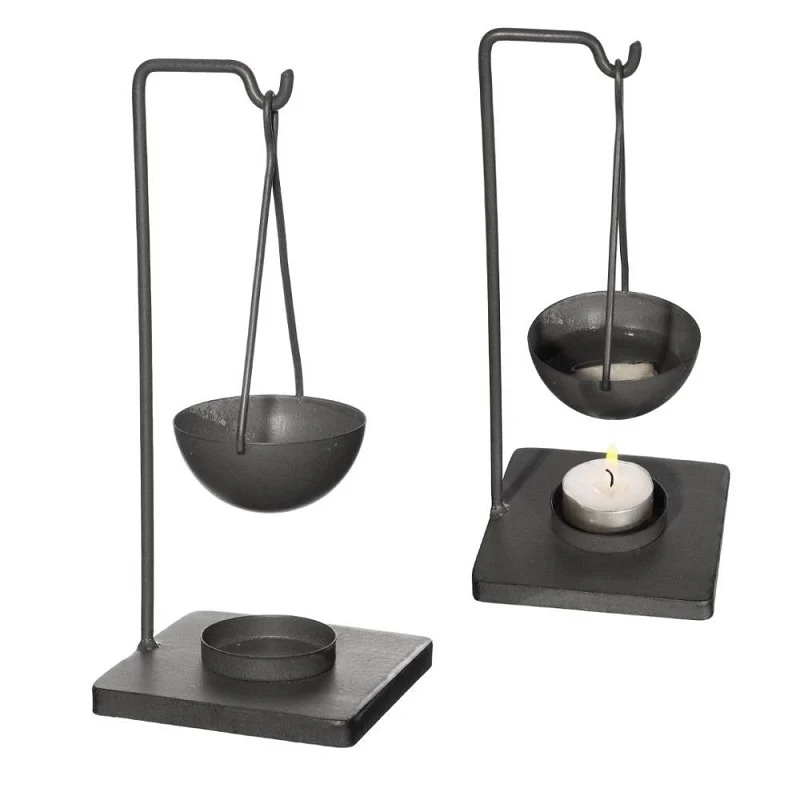 Duftbrenner Abeki Metall mattschwarz 10x10x23 cm