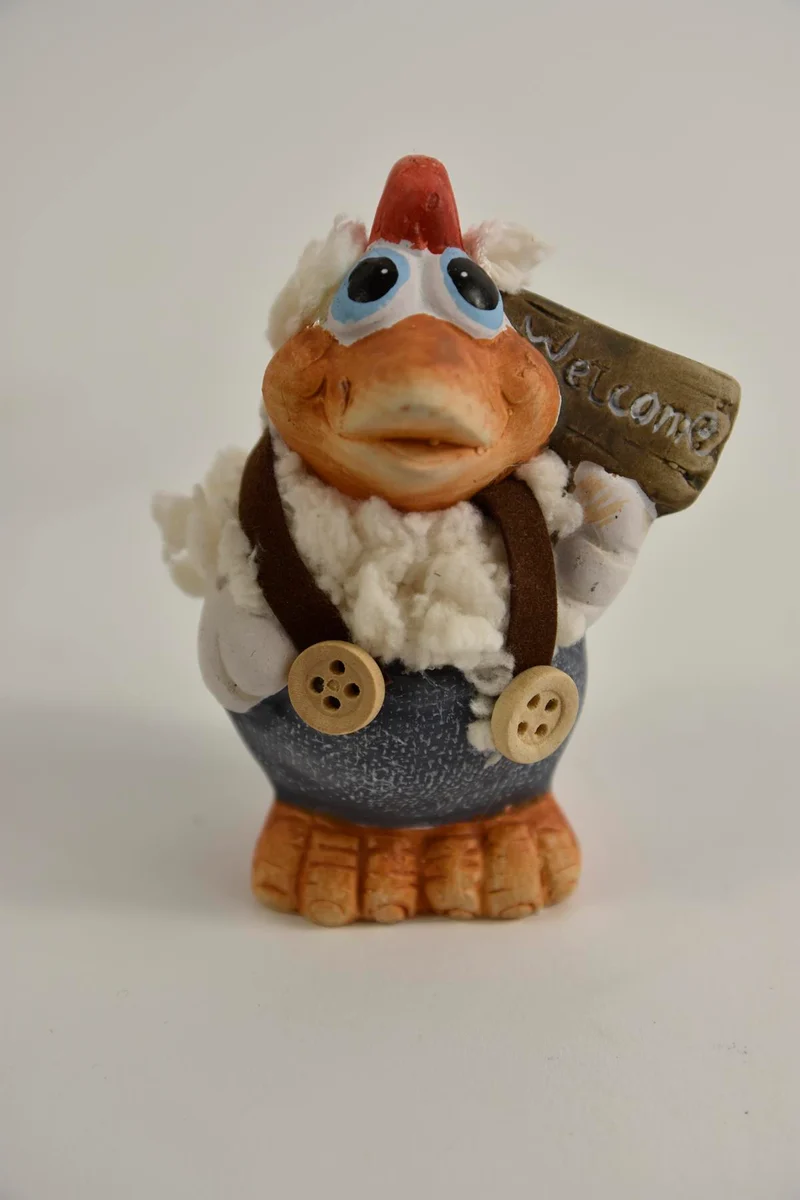 Willkommensschild Huhn Wolly - 9 cm