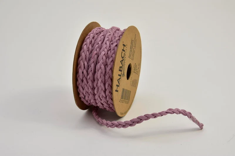 Kunstleder geflochten 7 mm altrosa