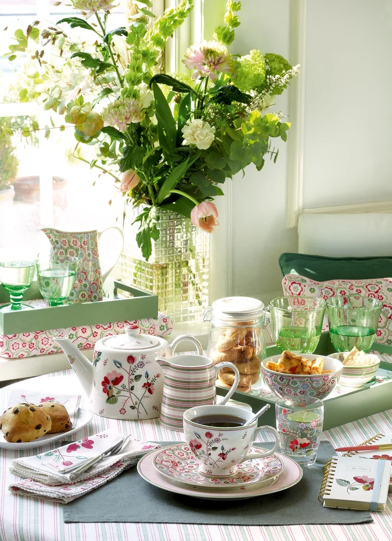 Greengate Lucianna Stoffserviette white 40 x 40 cm