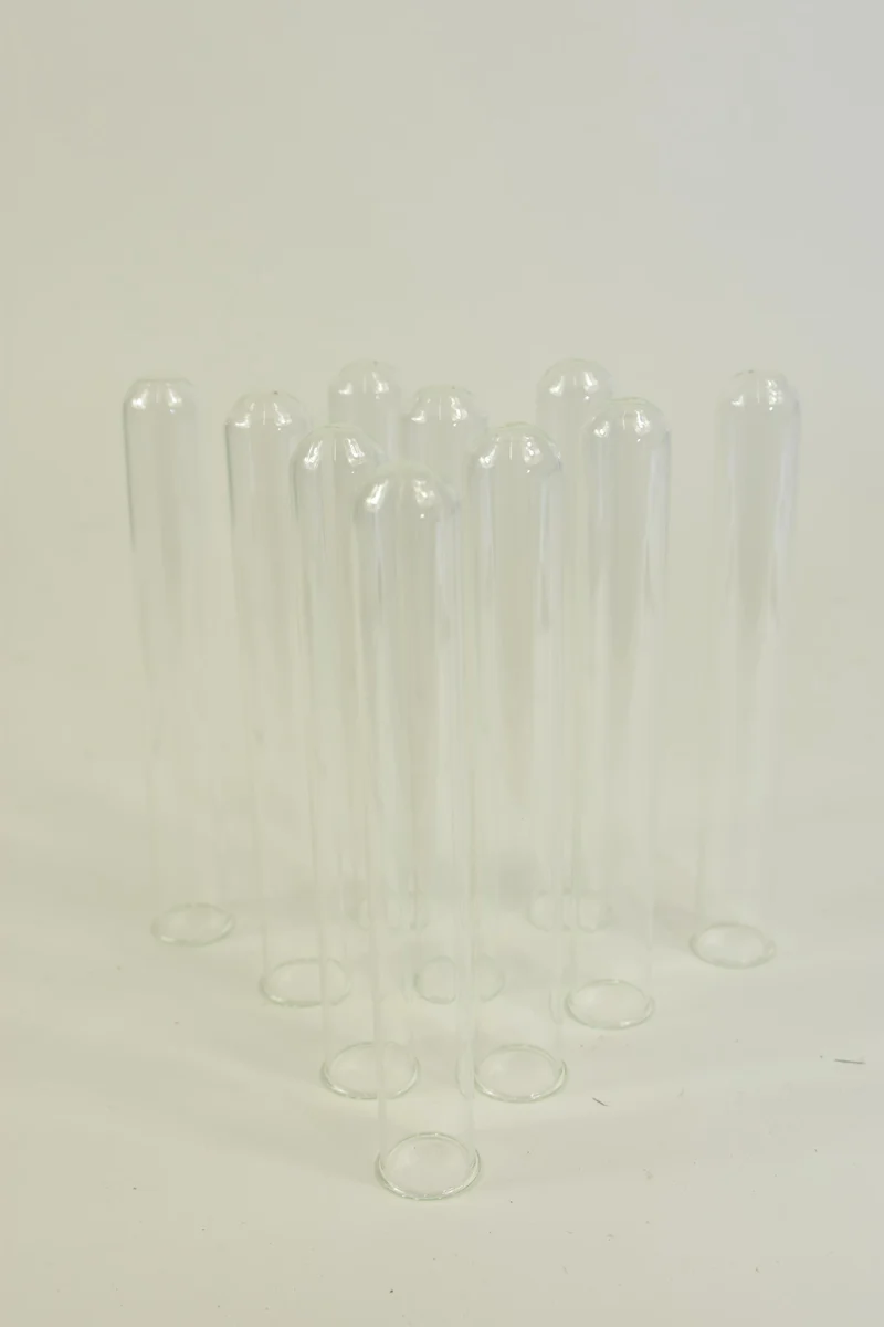 Packung mit 10 Reagenzgläsern mit Rand D1.6 H15cm