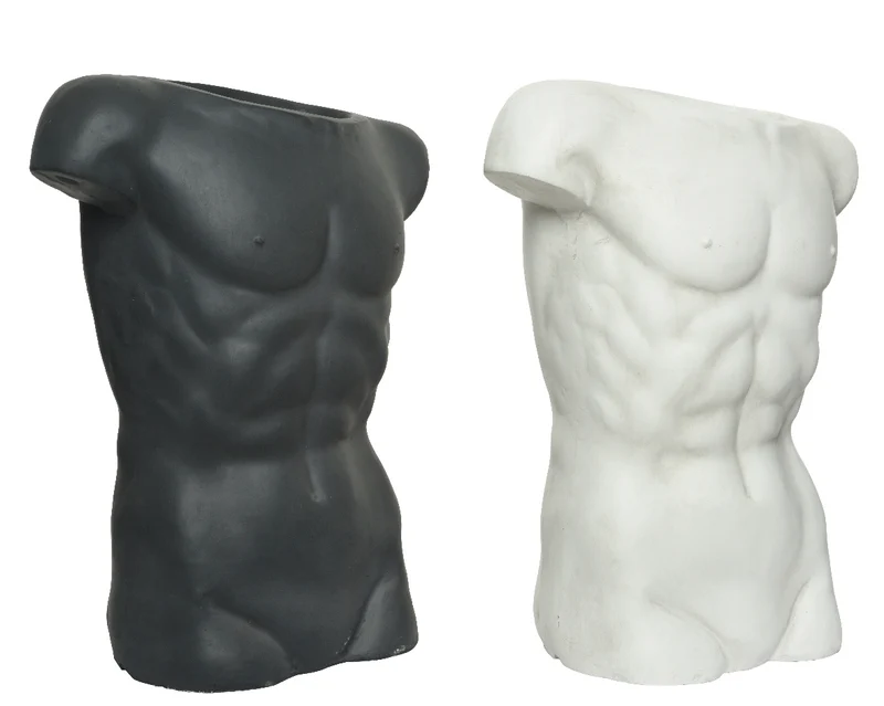 Pflanzgefäß Fibreclay männlicher Körper 2 sortiert 26x46x59cm
