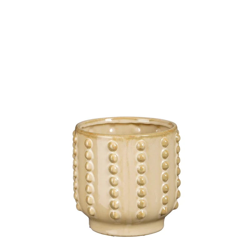 Boaz Topf rund beige - h13,5xd14,5cm