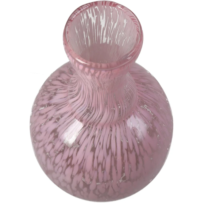 Vase Glas Rosa 12x12x23cm