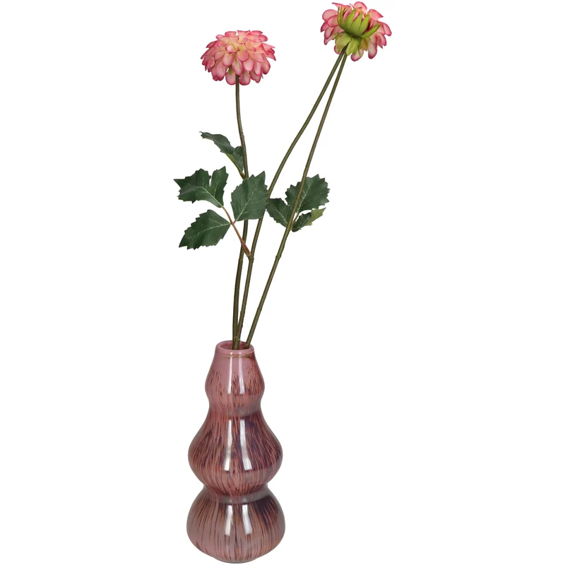 Vase Glas Rosa 10x10x22cm