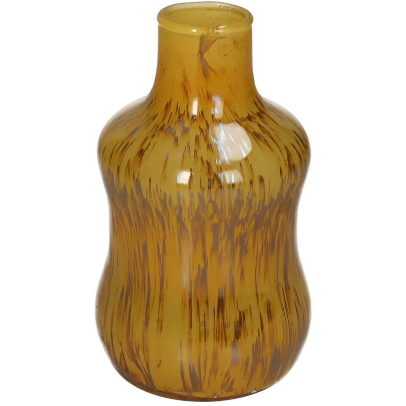 Vase Glas Ocker 8x8x14cm