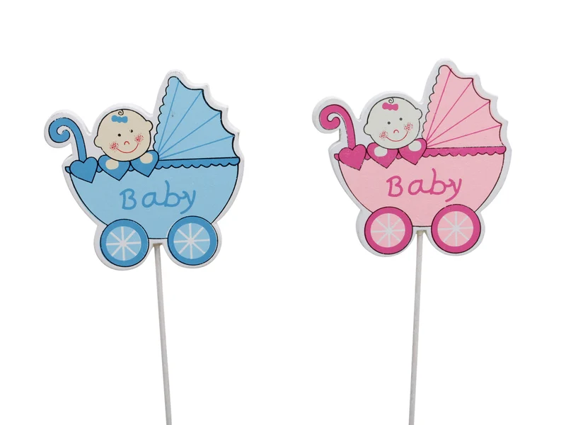 pb. 8 Kinderwagen/Stock rosa/blau 60x65 mm