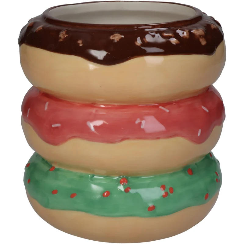 Pflanzgefäß Donut Feines Steingut Multi 14x14x14,5cm