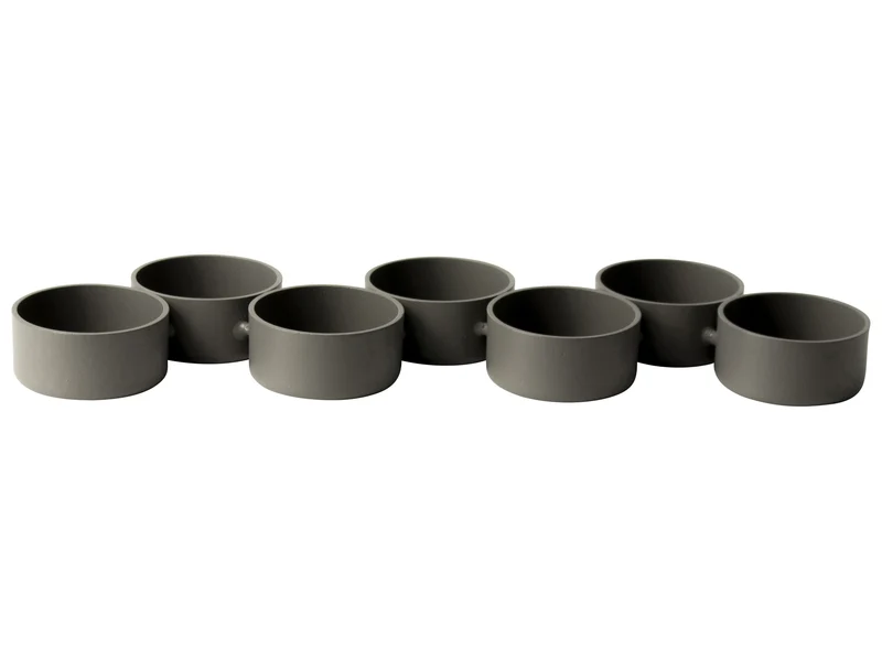 Metall Teelichthalter Gusta 7 Stück Grau 25.5x7.5x2cm