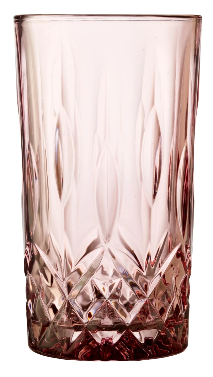 Lyngby Highball Sorrento Longdrinkglas pink 380ml Set4