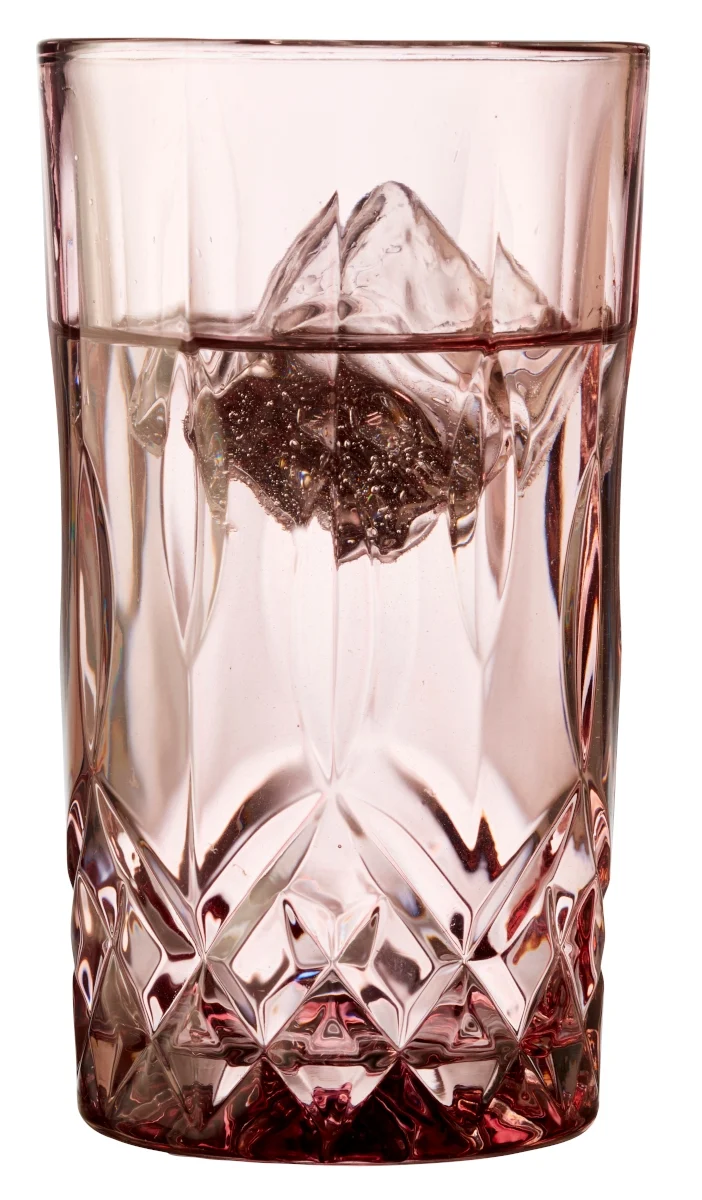 Lyngby Highball Sorrento Longdrinkglas pink 380ml Set4
