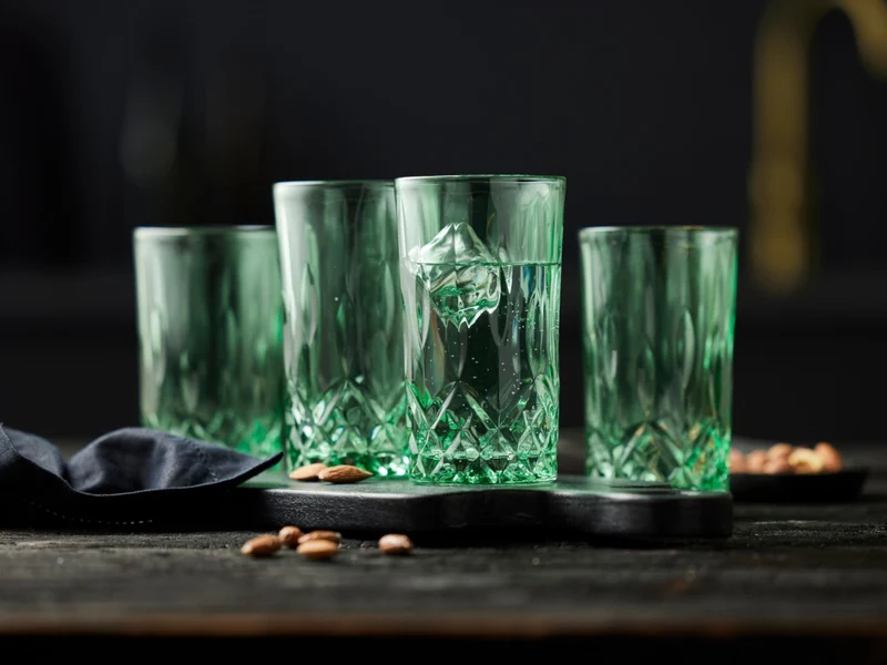 Lyngby Highball Sorrento Longdrinkglas grün 380ml Set4
