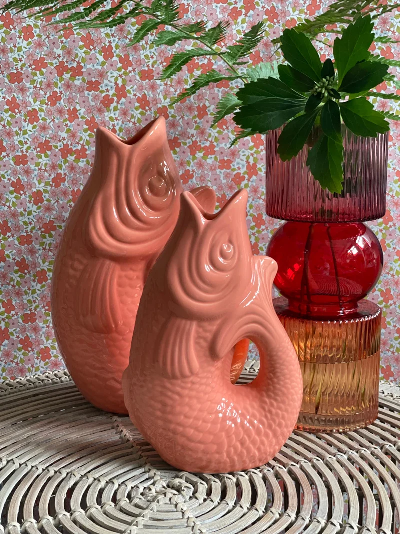 Giftcompany Monsieur Carafon Vase / Karaffe Fisch XS coral red 0,2l