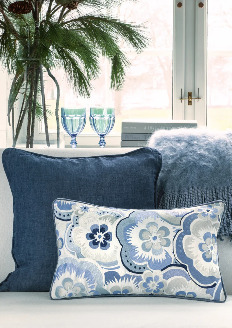 Greengate Leinen Tischläufer marineblau 45x140cm