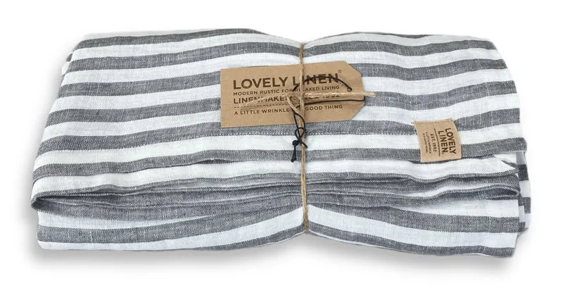 Lovely Linen Misty Tischdecke Leinen edge dark grey 145x300cm (1 Stück)