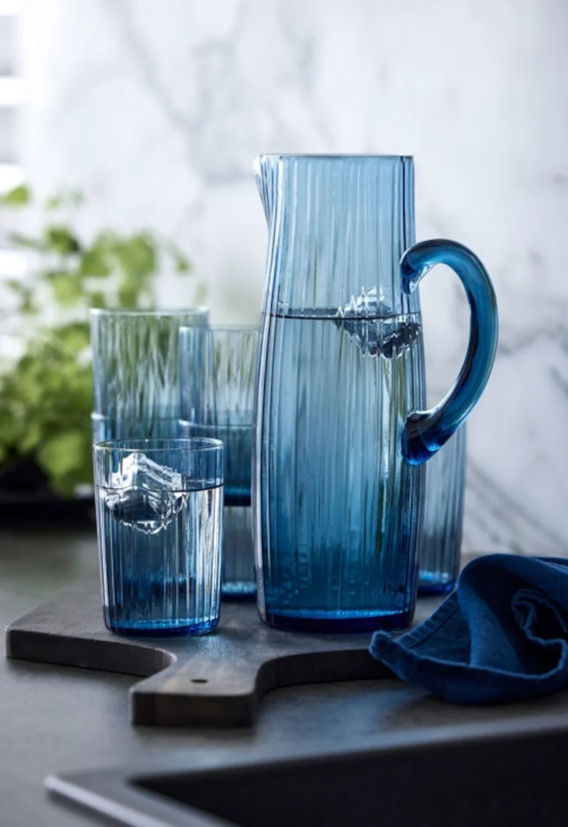 Bitz Kusintha Wasserglas blau 280ml Set 4tlg