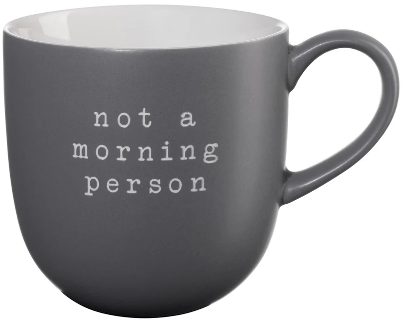 ASA hey! Henkelbecher not a morning person grau 0,35l