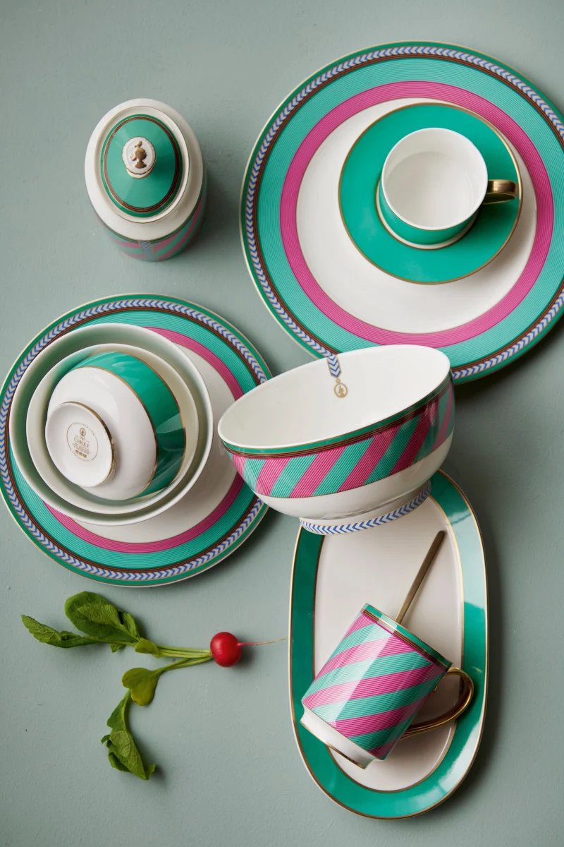 PIP STUDIO Chique Stripes Bowl pink-green 20,5cm