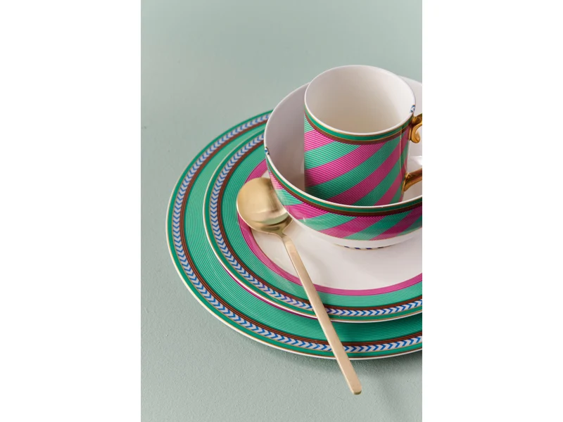 PIP STUDIO Chique Stripes Frühstücksteller pink-green 23cm
