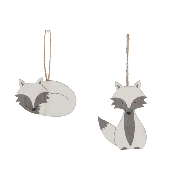 Ornament Fuchs weiß 2 sortiert - l5xb0,5xh8,5cm