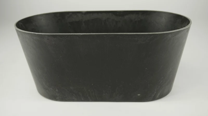 Ovaler Behälter Grau 27x15x12cm