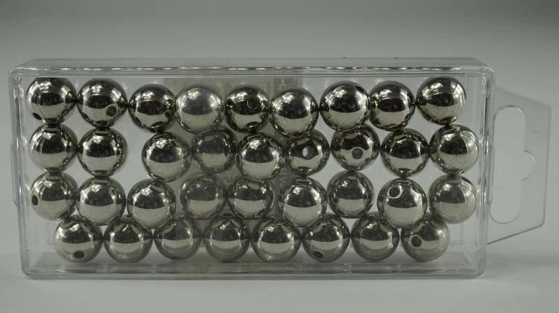 Perlen Silber Metallic 14mm 35st