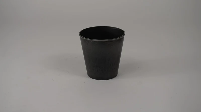 Topf rund grau D11 H10.5cm