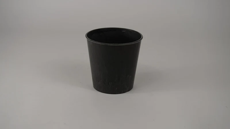 Topf rund grau D13,5 H13cm